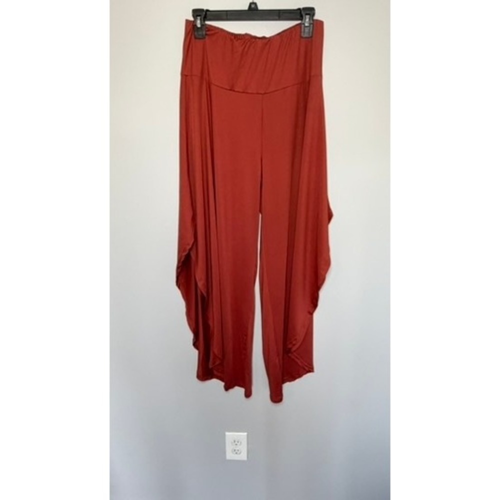 LOVEU.DEAR Women's Rust Harem Pants XL Boho Relaxed Wide Leg